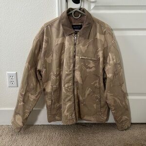 Abercombie & fitch mens workwear jacket cream/tan camo